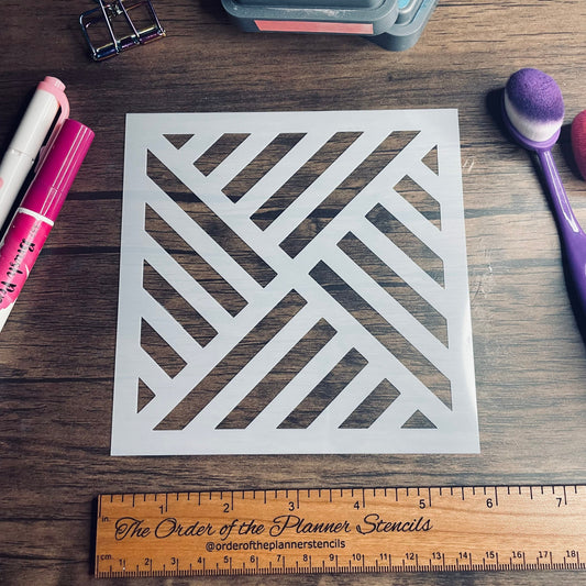 Linear X Pattern Stencil Planner/Bullet Journal/Art Journal/Inking Stencil/ bujo planner craft stencil inking card making