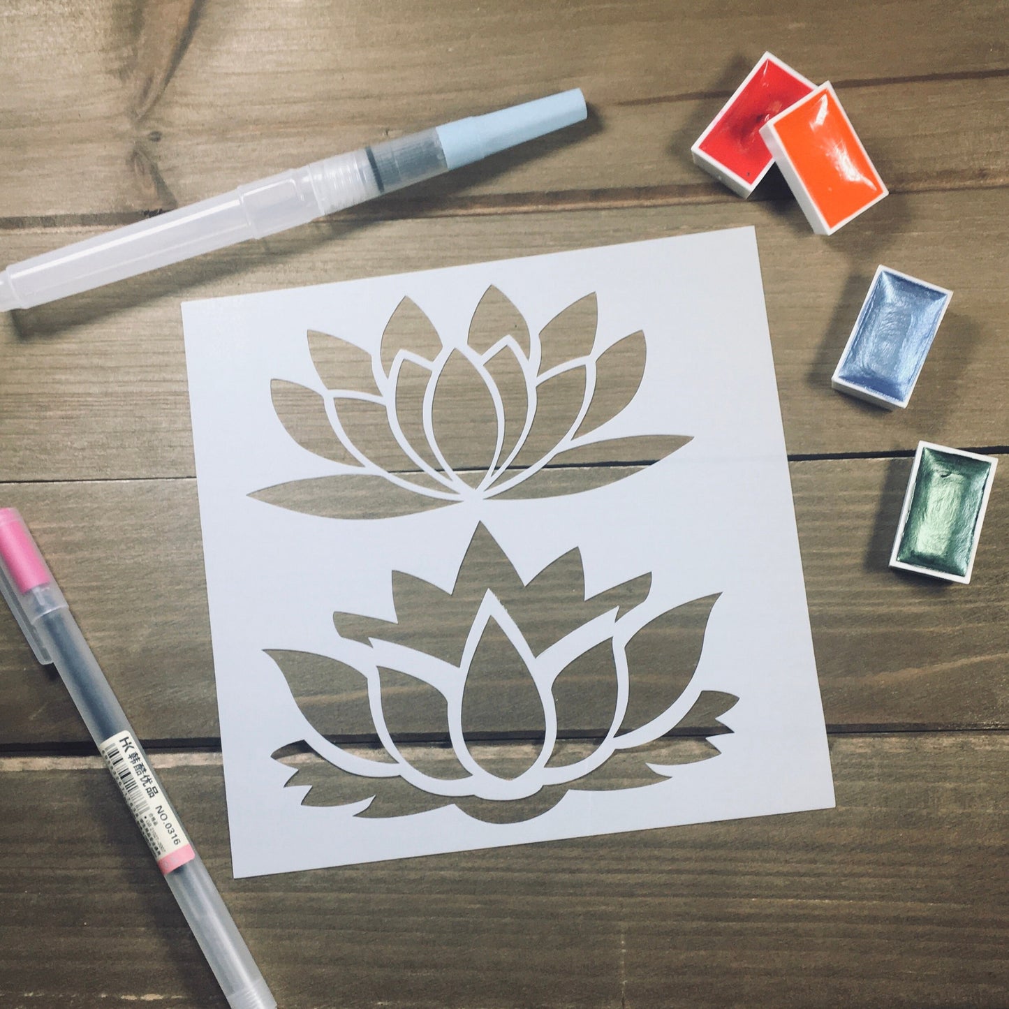 Lotus Stencil /Inking cover  Planner/Bullet Journal/Art Journal/Inking Stencil