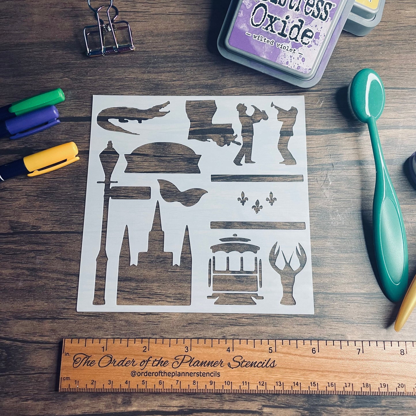 New Orleans Icons Stencil Planner/Bullet Journal/Art Journal/Inking Stencil/ bujo planner craft stencil inking card making