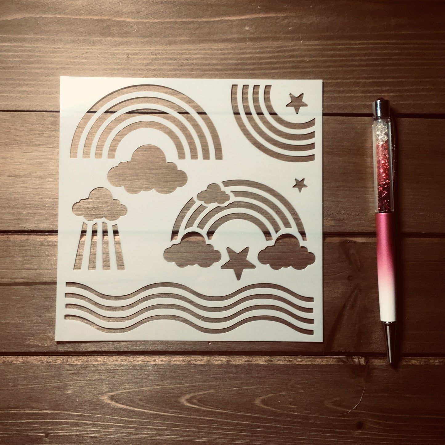 Rainbow stencil /Inking cover  Planner/Bullet Journal/Art Journal/Inking Stencil