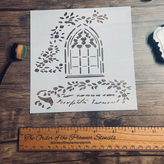 Regency Window Stencil Planner/Bullet Journal/Art Journal/Inking Stencil/ bujo planner craft stencil inking card making