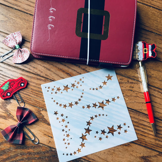 Star Shower Stencil  Planner/Bullet Journal/Art Journal/Inking Stencil/holiday DIY Christmas Cards Christams Tags