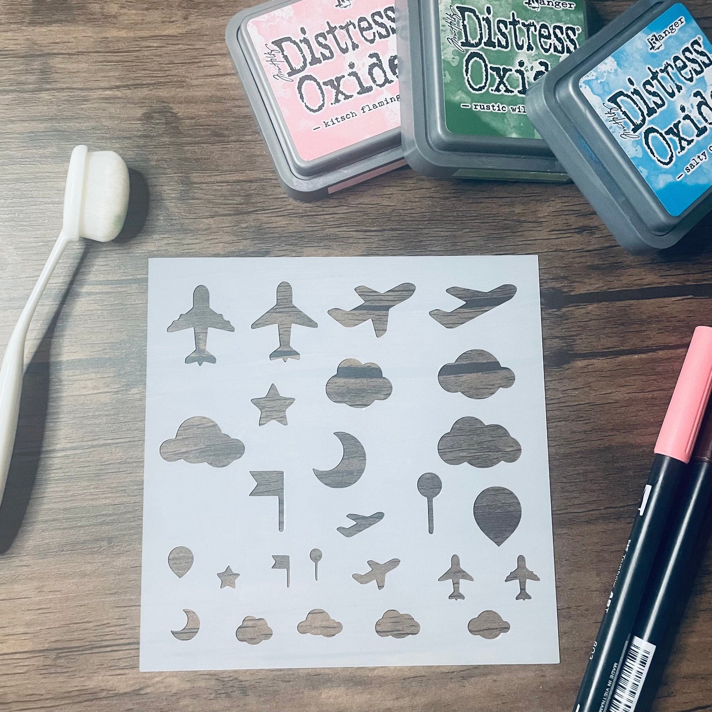 Travel Icons Stencil Planner/Bullet Journal/Art Journal/Inking Stencil/ bujo planner craft stencil inking card making