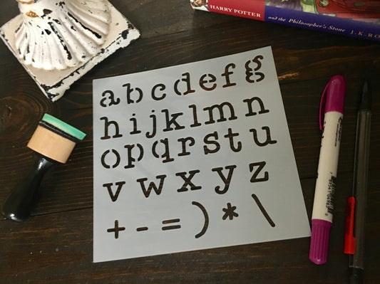 Typewriter Font Lower Case Stencil