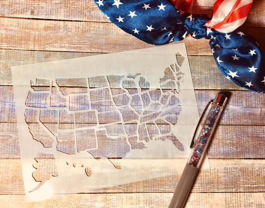 USA Map Stencil