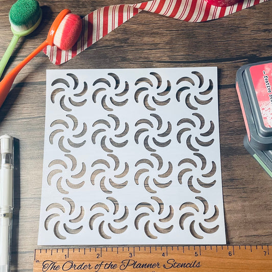 Peppermint Swirls Pattern Stencil Planner/Bullet Journal/Art Journal/Inking Stencil/ bujo planner craft stencil inking card making