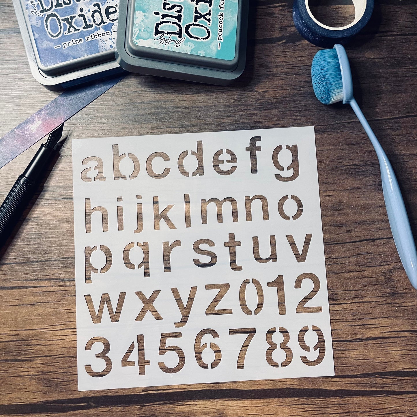 12am Font Lower Case Stencil Planner/Bullet Journal/Art Journal/Inking Stencil/ bujo planner craft stencil inking card making