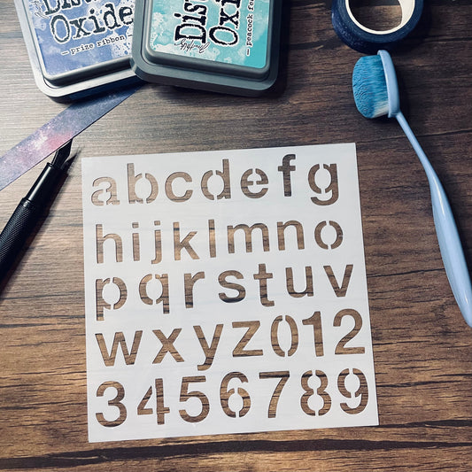 12am Font Lower Case Stencil Planner/Bullet Journal/Art Journal/Inking Stencil/ bujo planner craft stencil inking card making