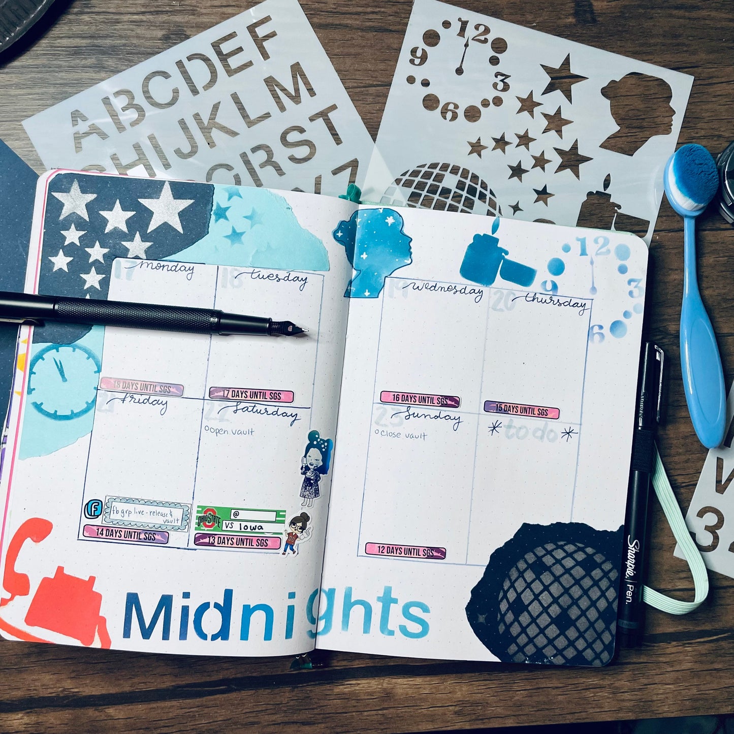 12am Music Stencil Planner/Bullet Journal/Art Journal/Inking Stencil/ bujo planner craft stencil inking card making