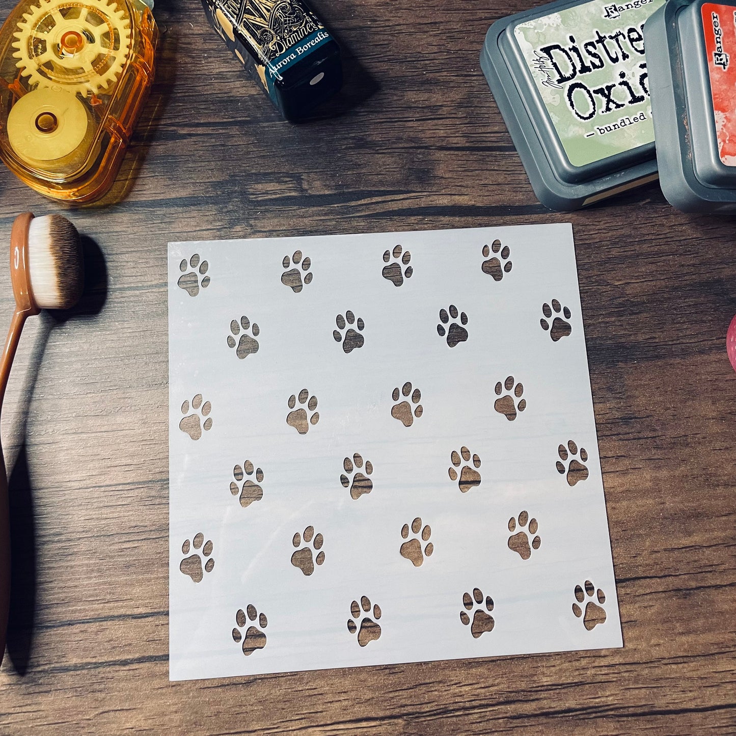 Paw Print Sm Stencil Planner/Bullet Journal/Art Journal/Inking Stencil/ bujo planner craft stencil inking card making