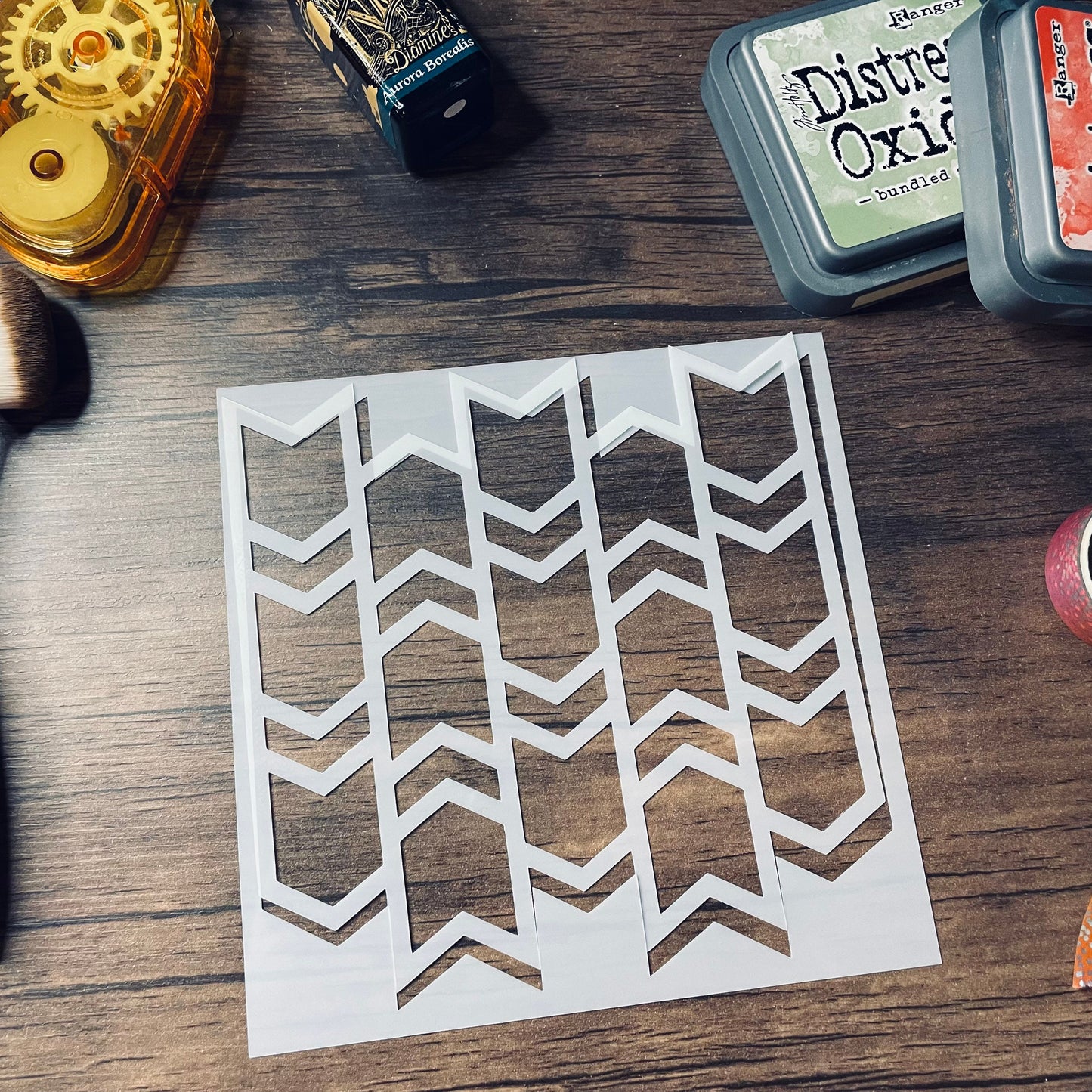 Alternating Arrows 2pc Stencil Planner/Bullet Journal/Art Journal/Inking Stencil/ bujo planner craft stencil inking card making