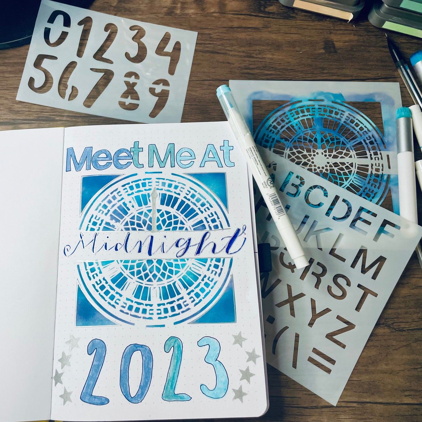 Full Clock Stencil /Inking cover Planner/Bullet Journal/Art Journal/Inking Stencil