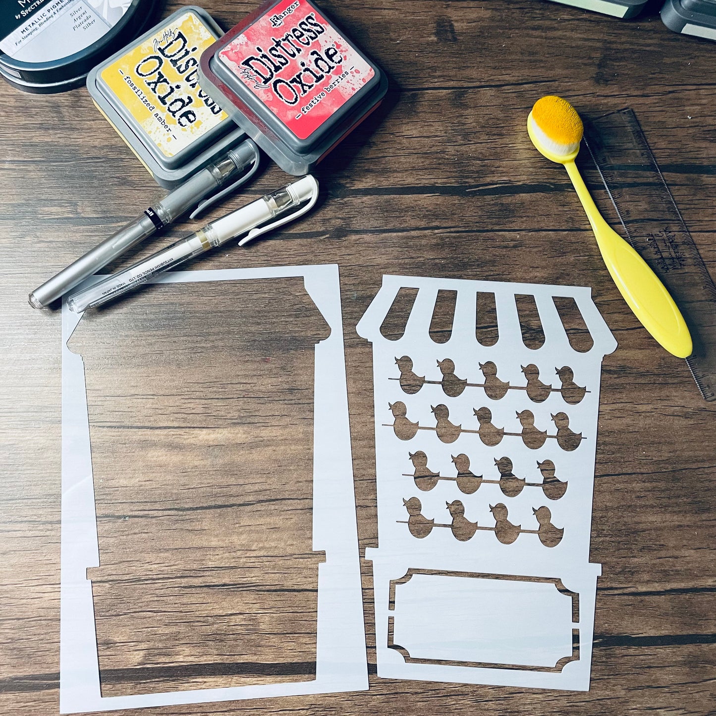 Duck Carnival Game A5 2 Piece Stencil /Inking cover  Planner/Bullet Journal/Art Journal/Inking Stencil