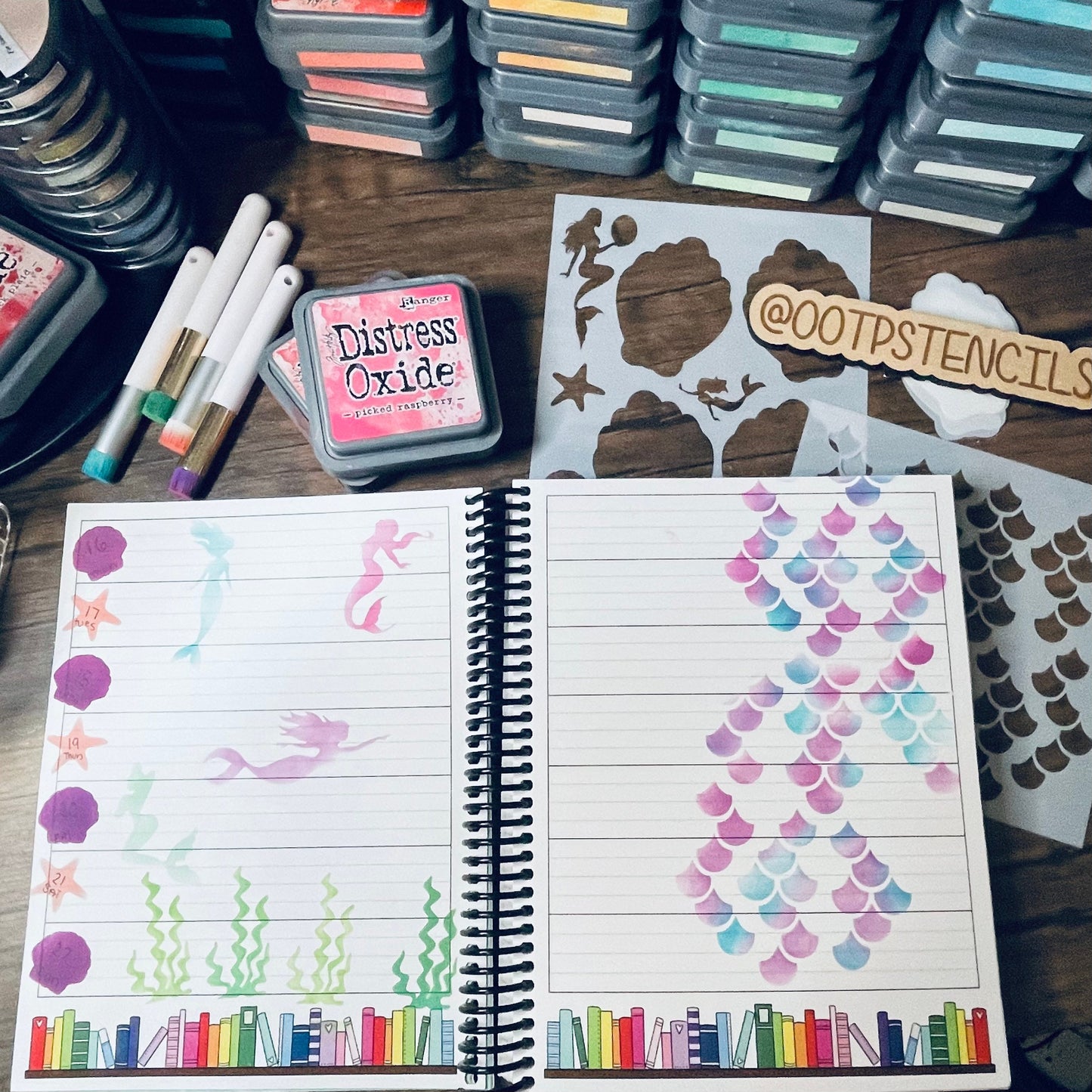 Mermaid Shell Layout A5 Stencil /Inking cover  Planner/Bullet Journal/Art Journal/Inking Stencil