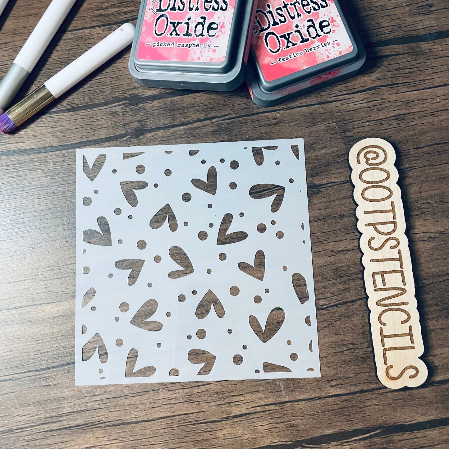 Hearts and Dots Stencil Planner/Bullet Journal/Art Journal/Inking Stencil/ bujo planner craft stencil inking card making