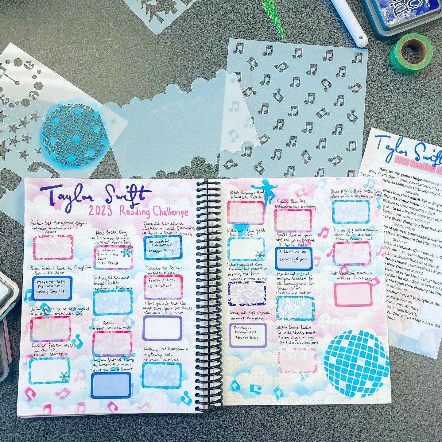 Music Notes Pattern Stencil Planner/Bullet Journal/Art Journal/Inking Stencil/ bujo planner craft stencil inking card making