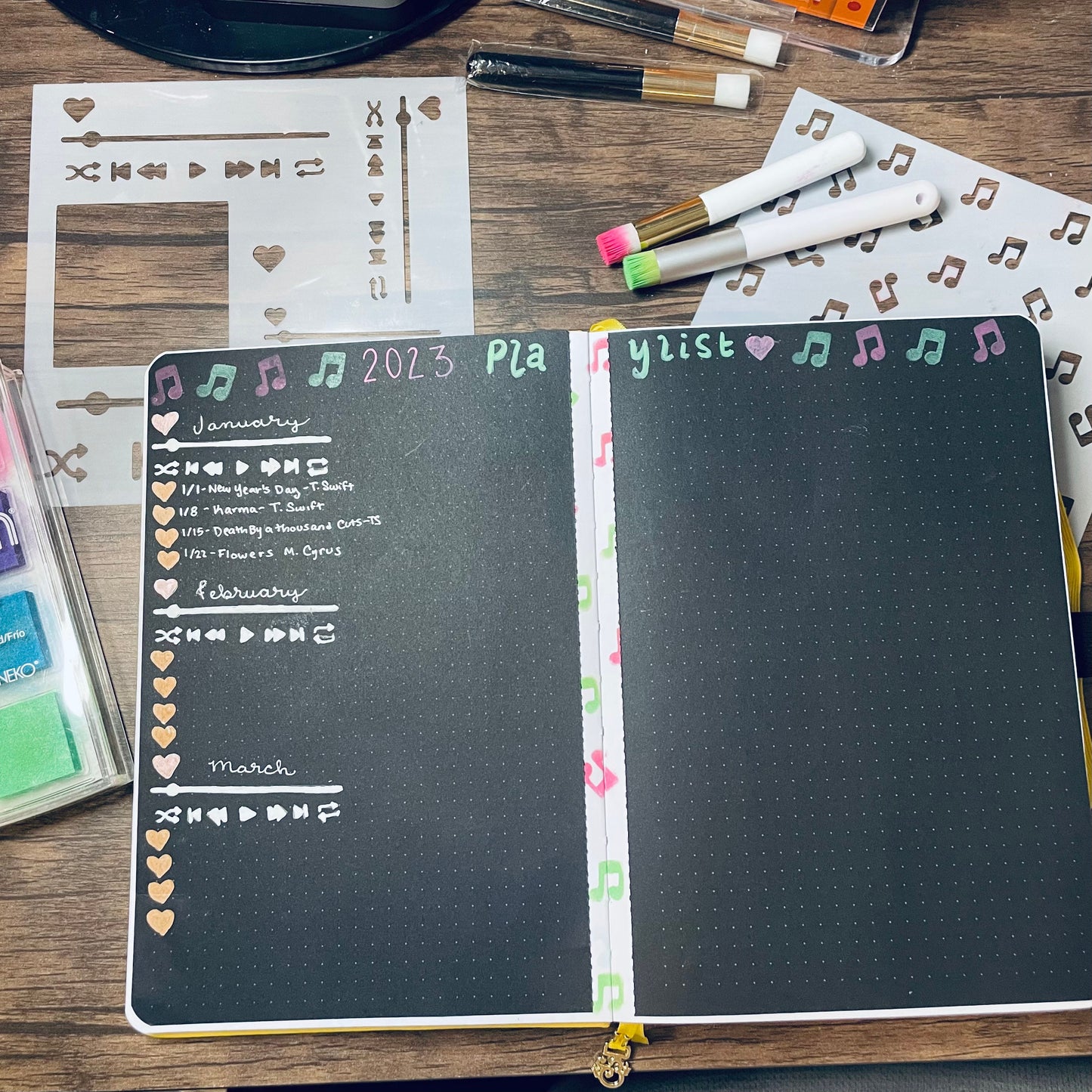 Music Notes Pattern Stencil Planner/Bullet Journal/Art Journal/Inking Stencil/ bujo planner craft stencil inking card making