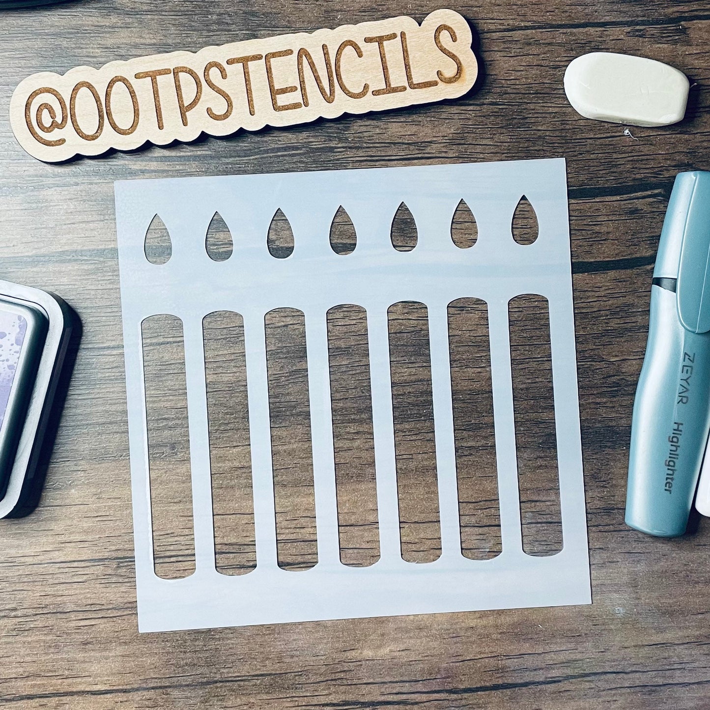 Large Candles Stencil Planner/Bullet Journal/Art Journal/Inking Stencil/ bujo planner craft stencil inking card making