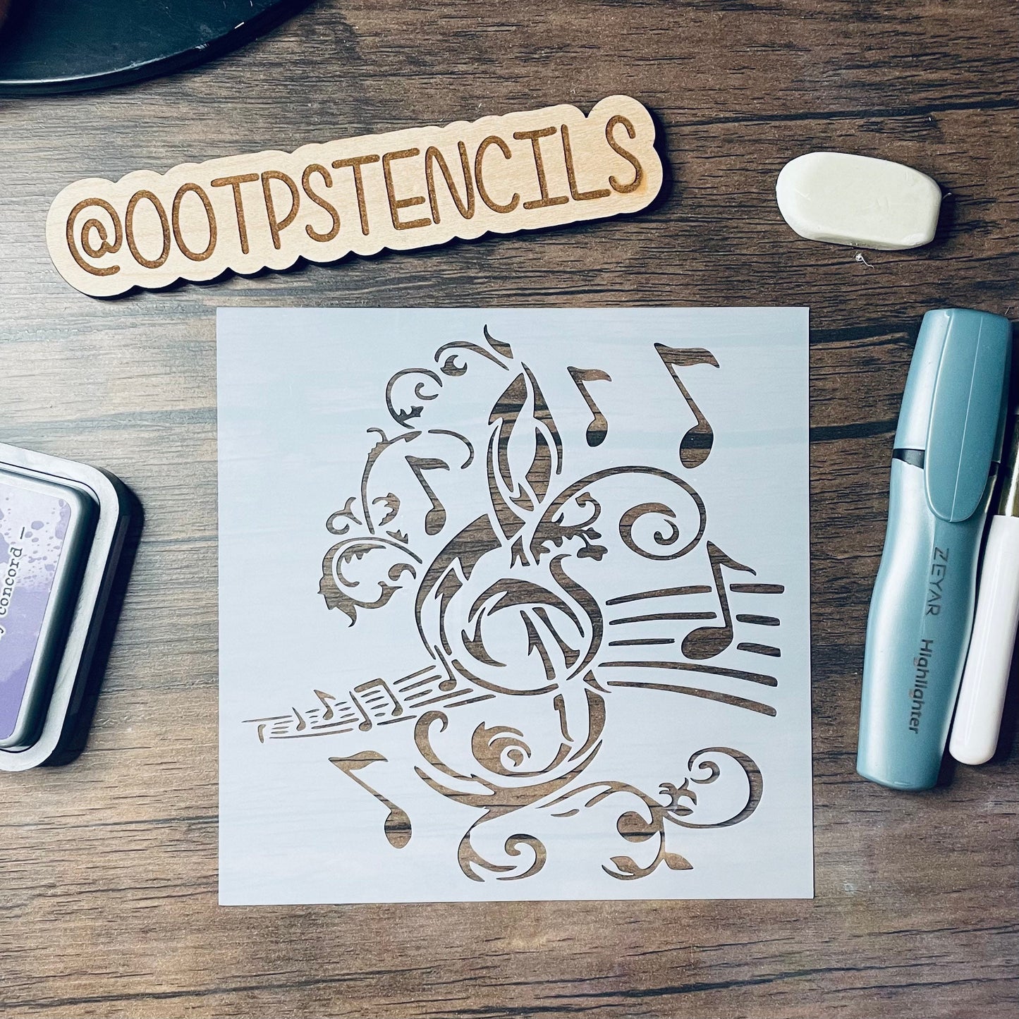 Treble Clef & Notes Stencil Planner/Bullet Journal/Art Journal/Inking Stencil/ bujo planner craft stencil inking card making