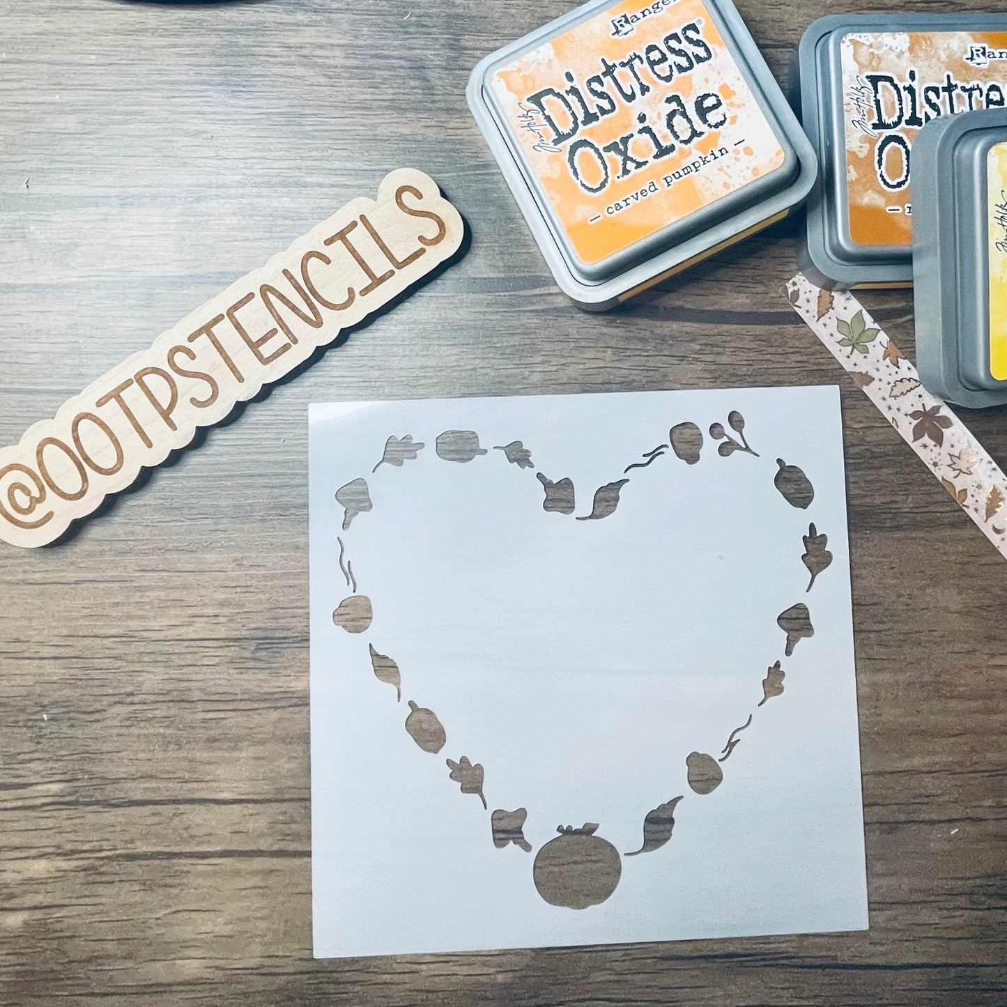 Autumn Harvest Heart Stencil Planner/Bullet Journal/Art Journal/Inking Stencil/ bujo planner craft stencil inking card making