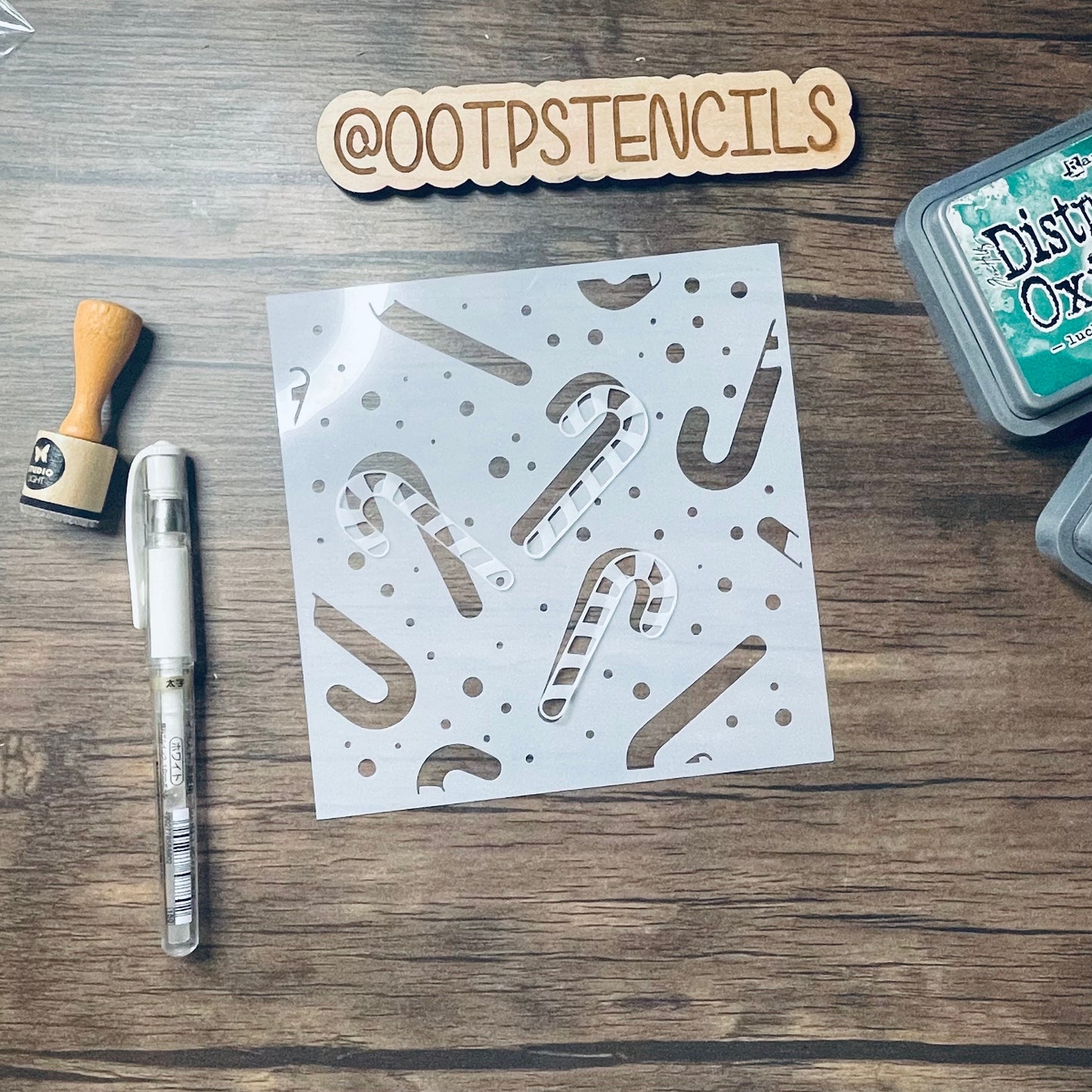 Candy Cane Dots Pattern Stencil Planner/Bullet Journal/Art Journal/Inking Stencil/ bujo planner craft stencil inking card making