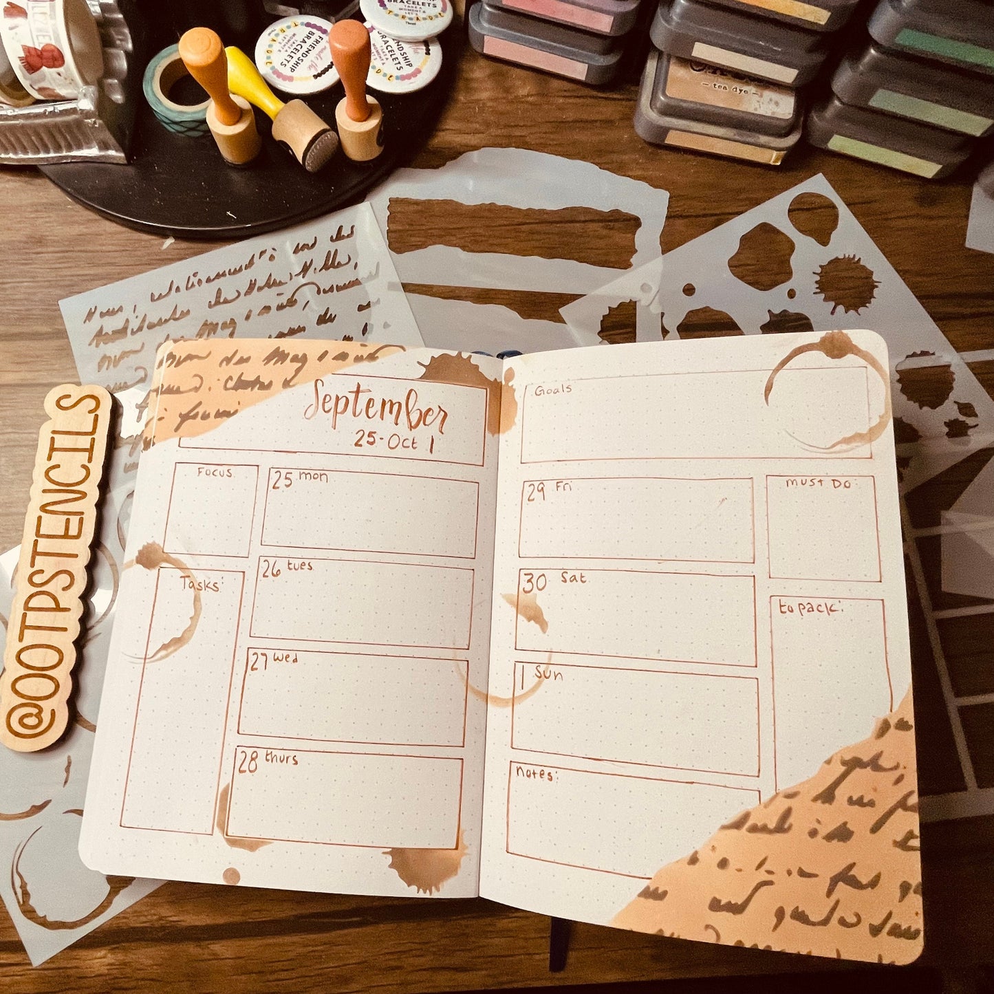 Coffee Rings Stencil Planner/Bullet Journal/Art Journal/Inking Stencil/ bujo planner craft stencil inking card making