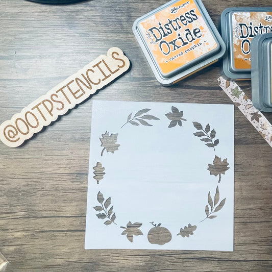 Autumn Harvest Wreath Stencil Planner/Bullet Journal/Art Journal/Inking Stencil/ bujo planner craft stencil inking card making