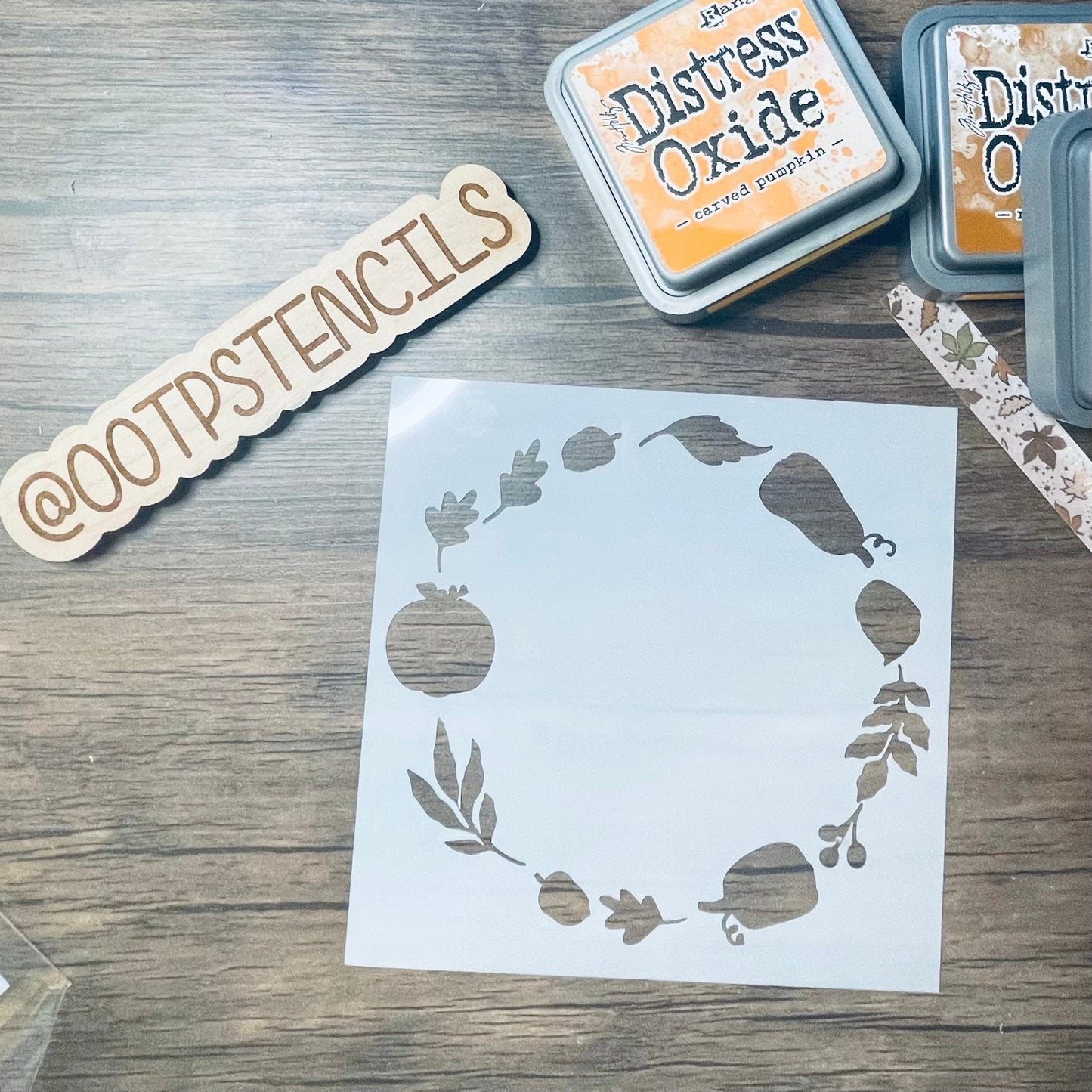 Autumn Pumpkin Wreath Stencil Planner/Bullet Journal/Art Journal/Inking Stencil/ bujo planner craft stencil inking card making