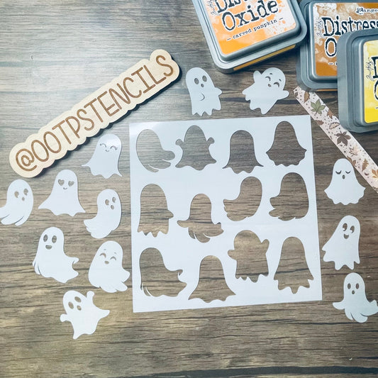 Ghosties Stencil Planner/Bullet Journal/Art Journal/Inking Stencil/ bujo planner craft stencil inking card making