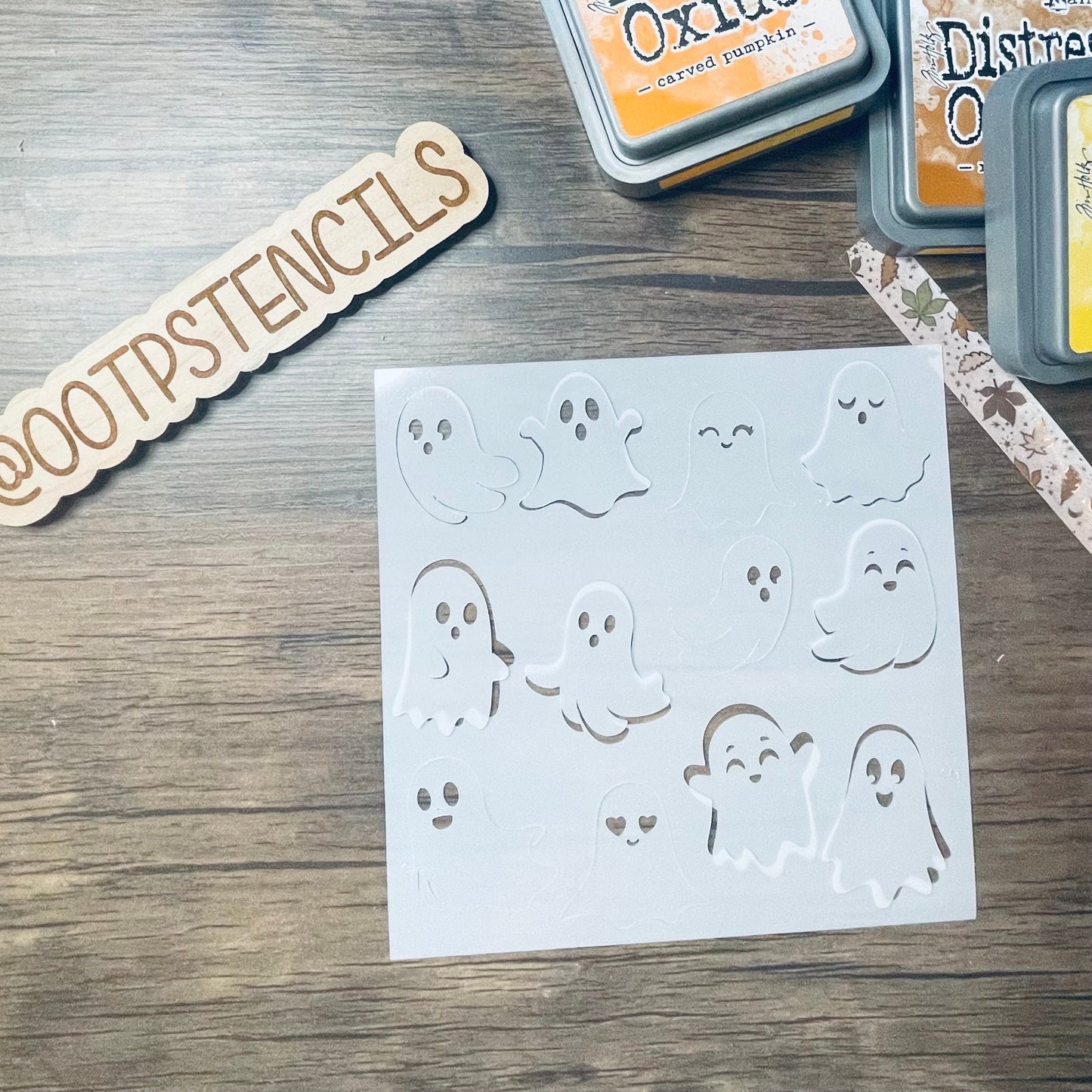 Ghosties Stencil Planner/Bullet Journal/Art Journal/Inking Stencil/ bujo planner craft stencil inking card making