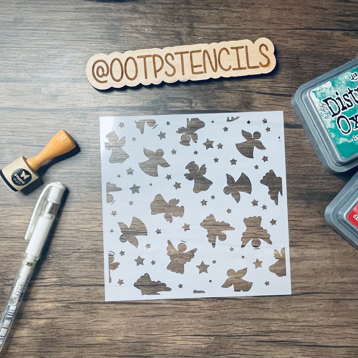 Angel Pattern Stencil Planner/Bullet Journal/Art Journal/Inking Stencil/ bujo planner craft stencil inking card making