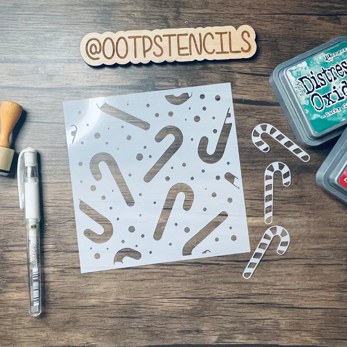 Candy Cane Dots Pattern Stencil Planner/Bullet Journal/Art Journal/Inking Stencil/ bujo planner craft stencil inking card making
