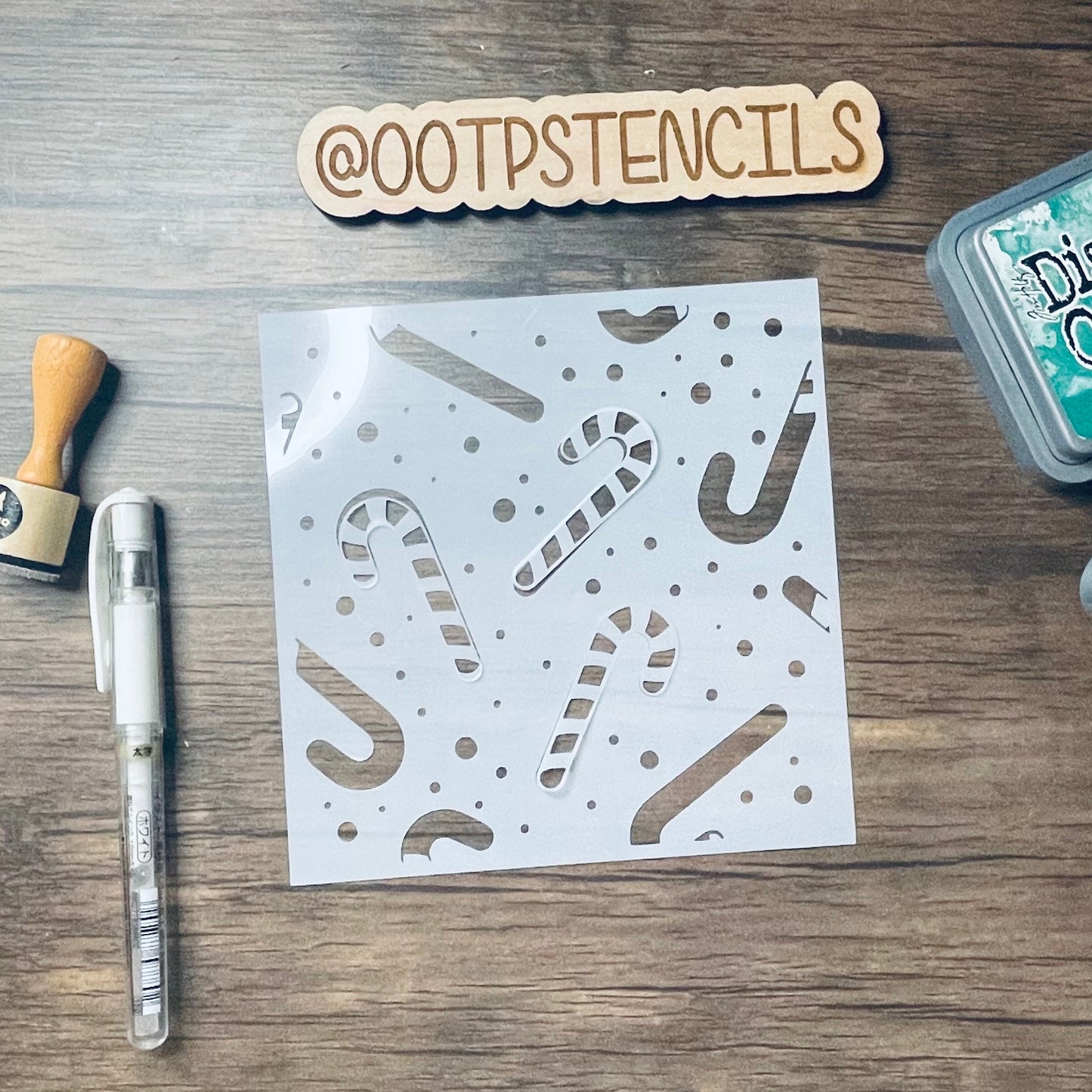 Candy Cane Dots Pattern Stencil Planner/Bullet Journal/Art Journal/Inking Stencil/ bujo planner craft stencil inking card making