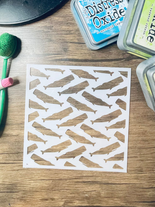 The Whales Pattern Stencil