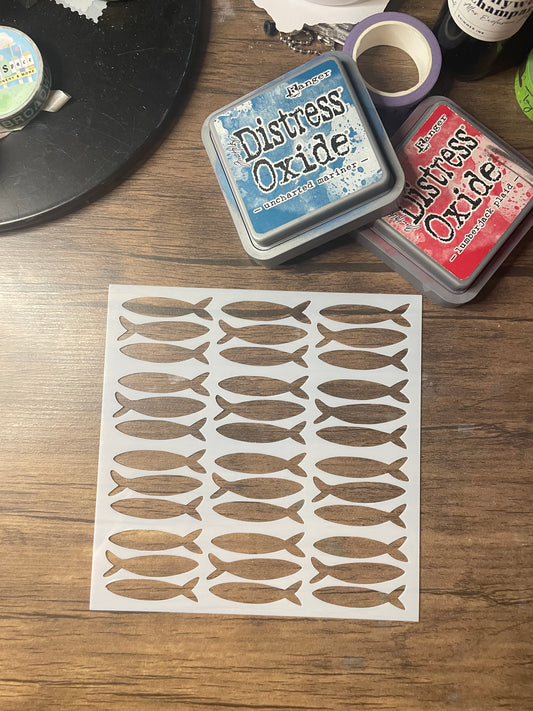 Small Sardines Pattern Stencil