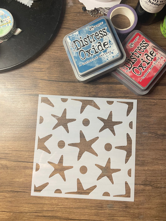 Large Starfish & Pearls Pattern Stencil