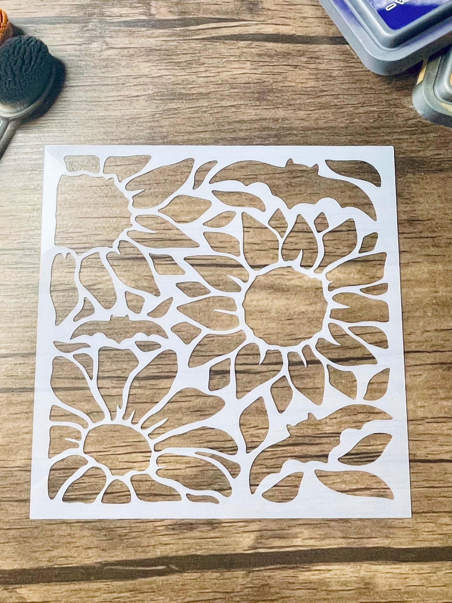 Sunflowers Retro Vibes Stencil