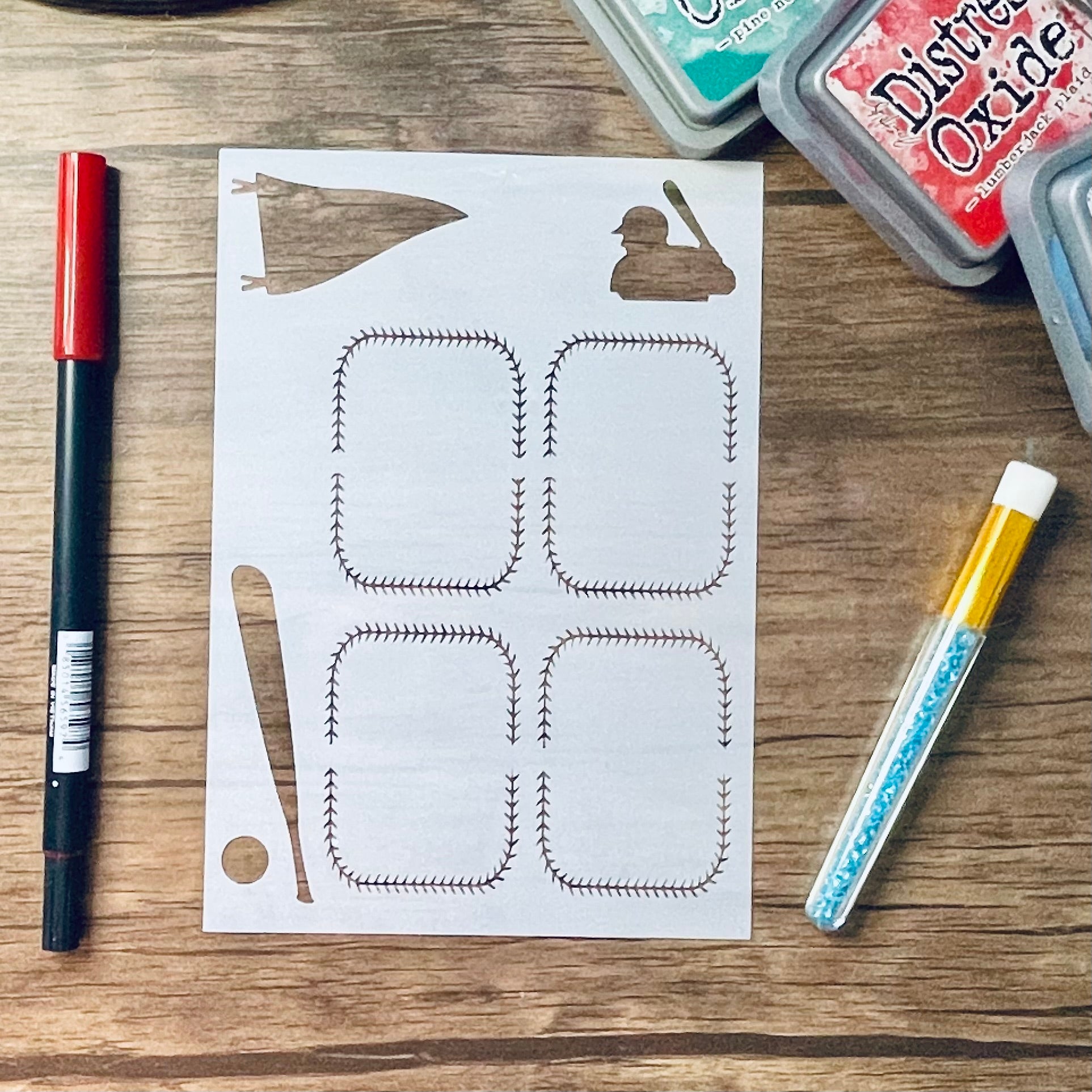 Play Ball Layout A5 Stencil – The Order of the Planner Stencils