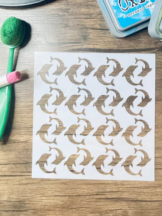 Jumping Dolphins Pattern Stencil