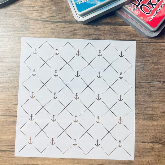 Anchor Plaid Pattern Stencil