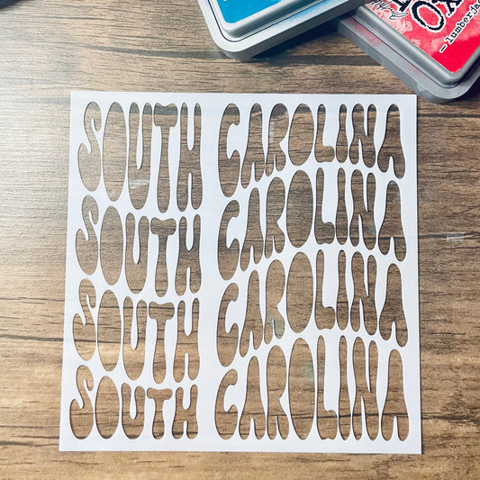 South Carolina Text Pattern Stencil