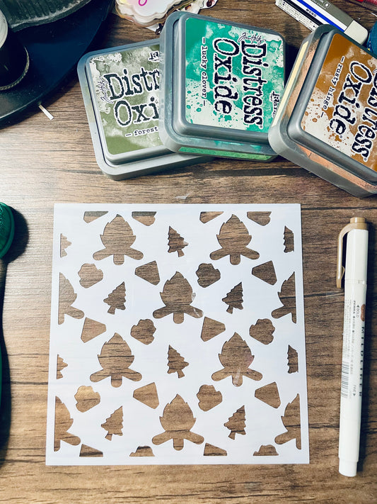 Around the Campfire Pattern Stencil