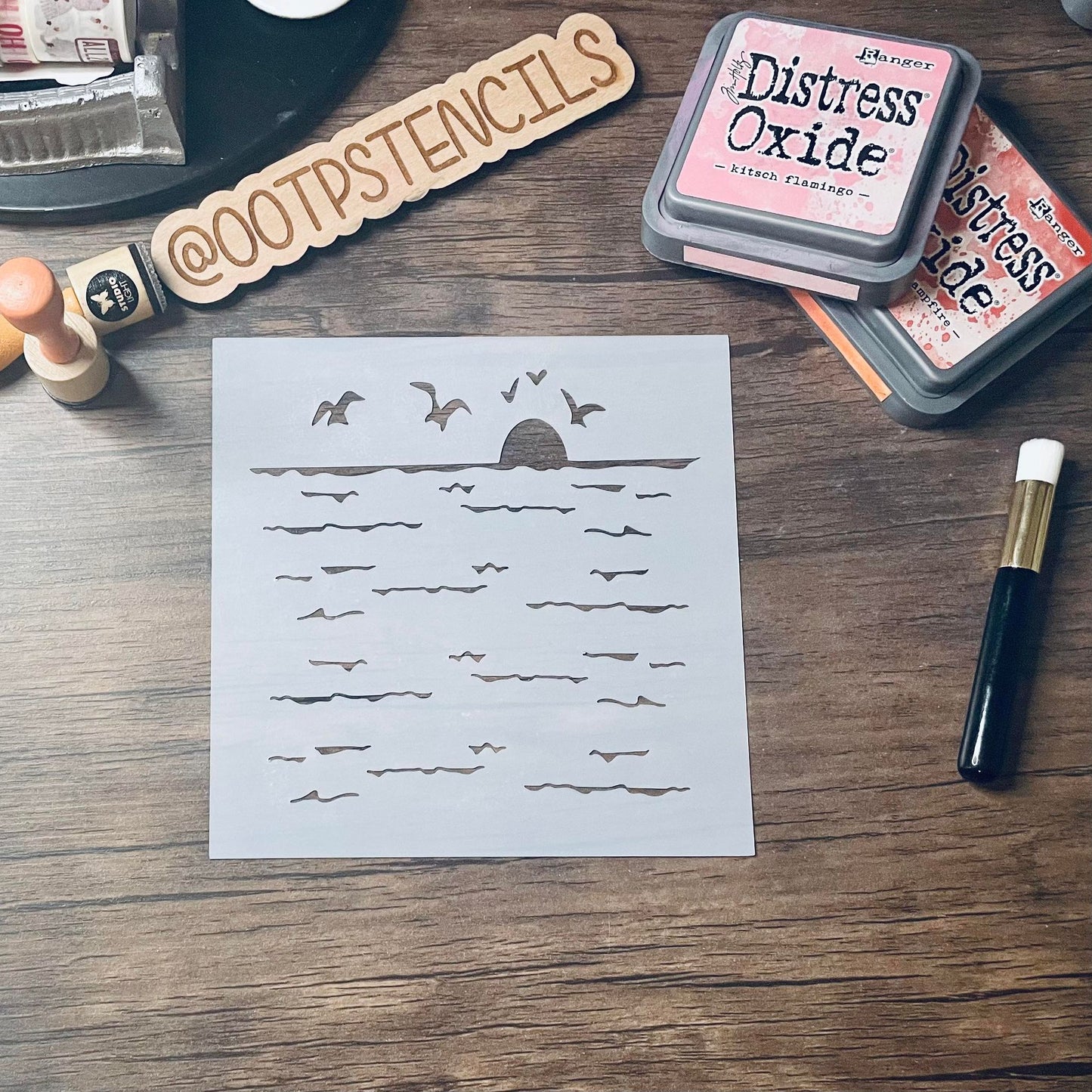 Seagulls & Sunsets Stencil   Planner/Bullet Journal/Art Journal/Inking Stencil/ bujo planner craft stencil inking card making