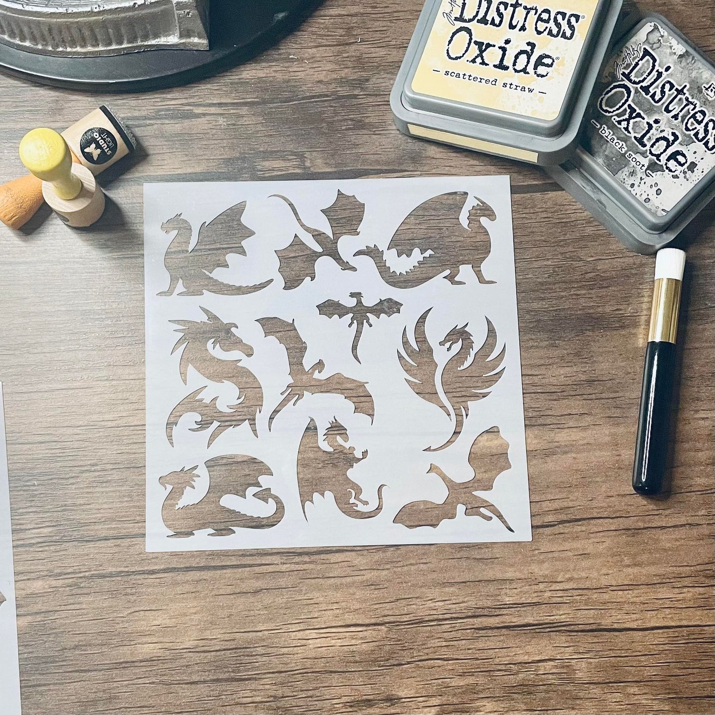 New Dragon Variety Stencil 1    Planner/Bullet Journal/Art Journal/Inking Stencil/ bujo planner craft stencil inking card making