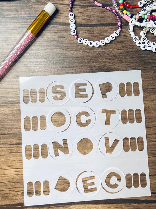 Friendship Bracelets Monthly Header Stencil Sep-Dec