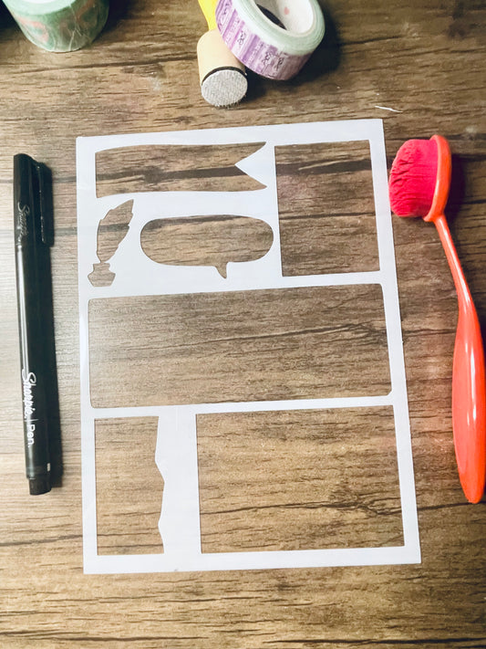 Reviews and Quotes Layout Stencil