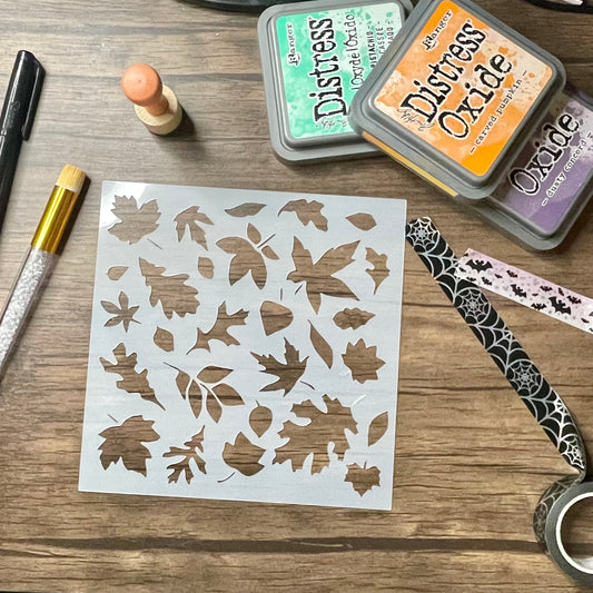 Autumn Leaf Colors Stencil