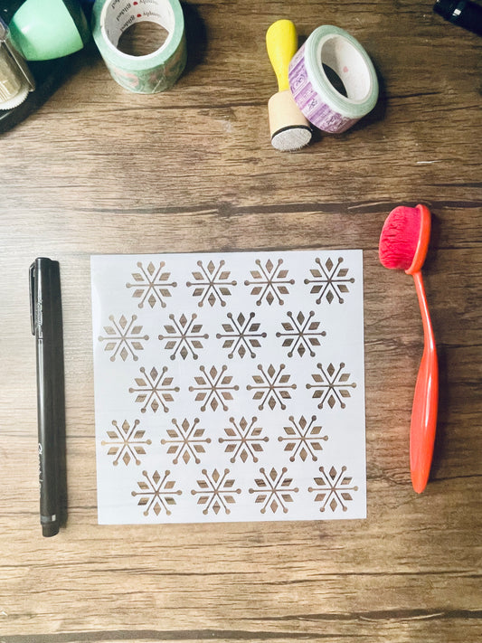 Abstract Snowflake Pattern Stencil