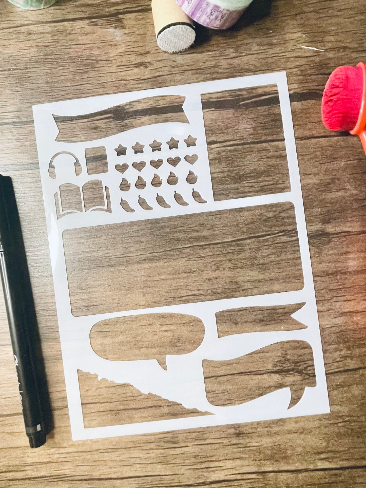 Reading Review Layout Stencil