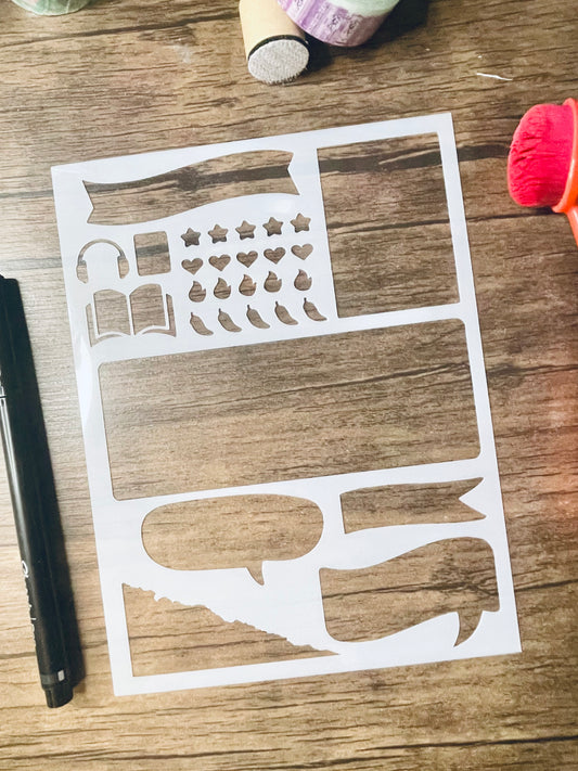 Reading Review Layout Stencil